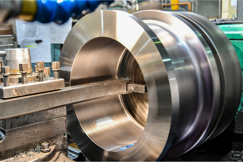 A CNC Machine Cutting Large Metal