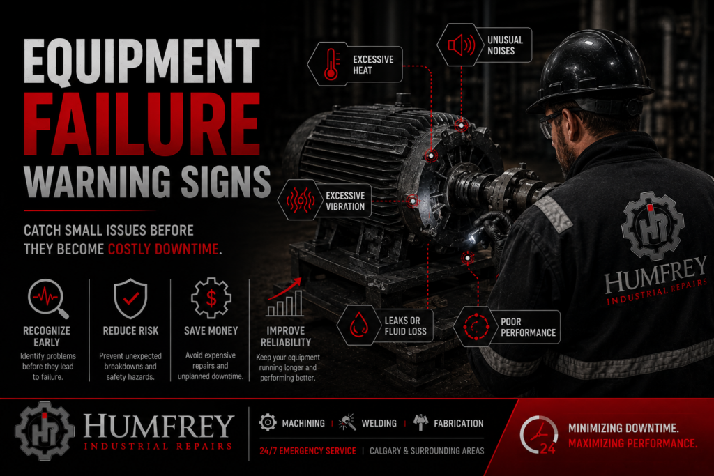 Industrial technician inspecting for equipment failure warning signs