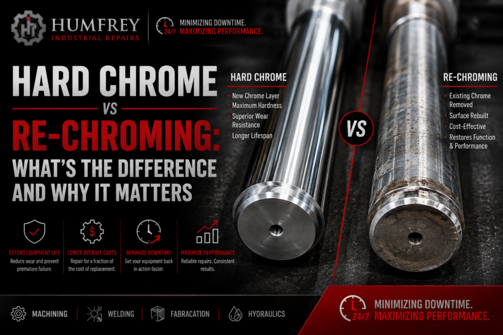 Hard chrome vs re-chroming hydraulic rod comparison