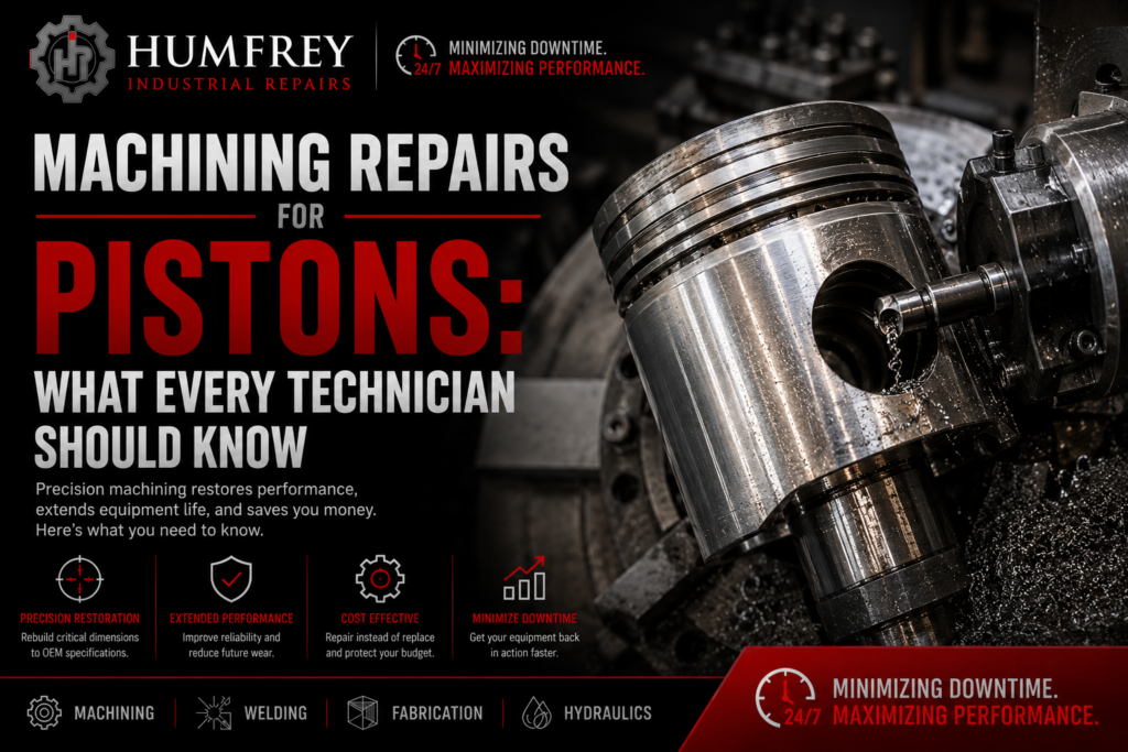 Machining repairs for piston and components